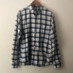 J Crew Men’s Blue Slim Fit Homespun Long Sleeve Button Down Shirt Sz Medium